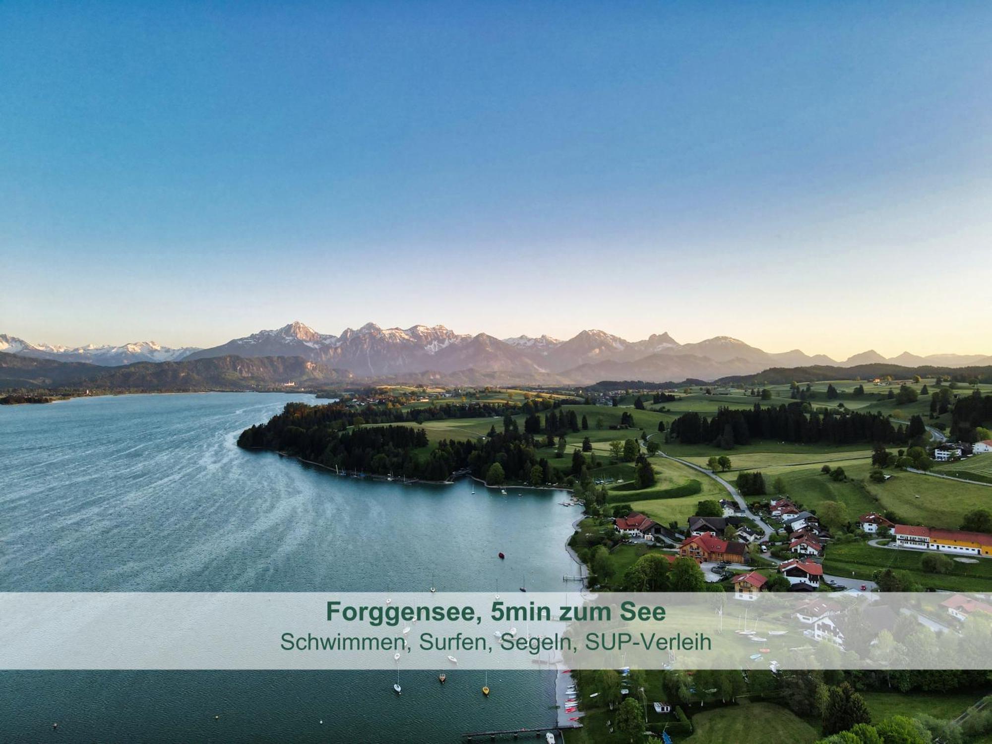 Chalet - Ferienwohnungen - Biohof Stoeger - Panoramasuedbalkon - Grandiose Aussicht Auf See, Berge Und Schloss Neuschwanstein Rieden Ngoại thất bức ảnh