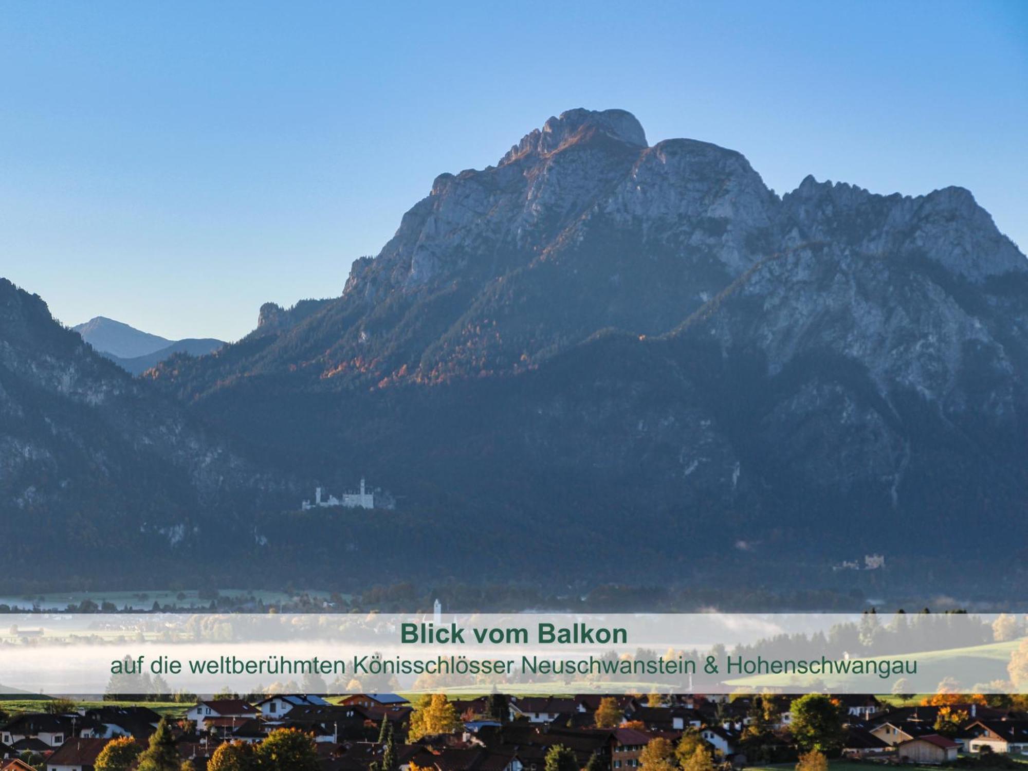 Chalet - Ferienwohnungen - Biohof Stoeger - Panoramasuedbalkon - Grandiose Aussicht Auf See, Berge Und Schloss Neuschwanstein Rieden Ngoại thất bức ảnh