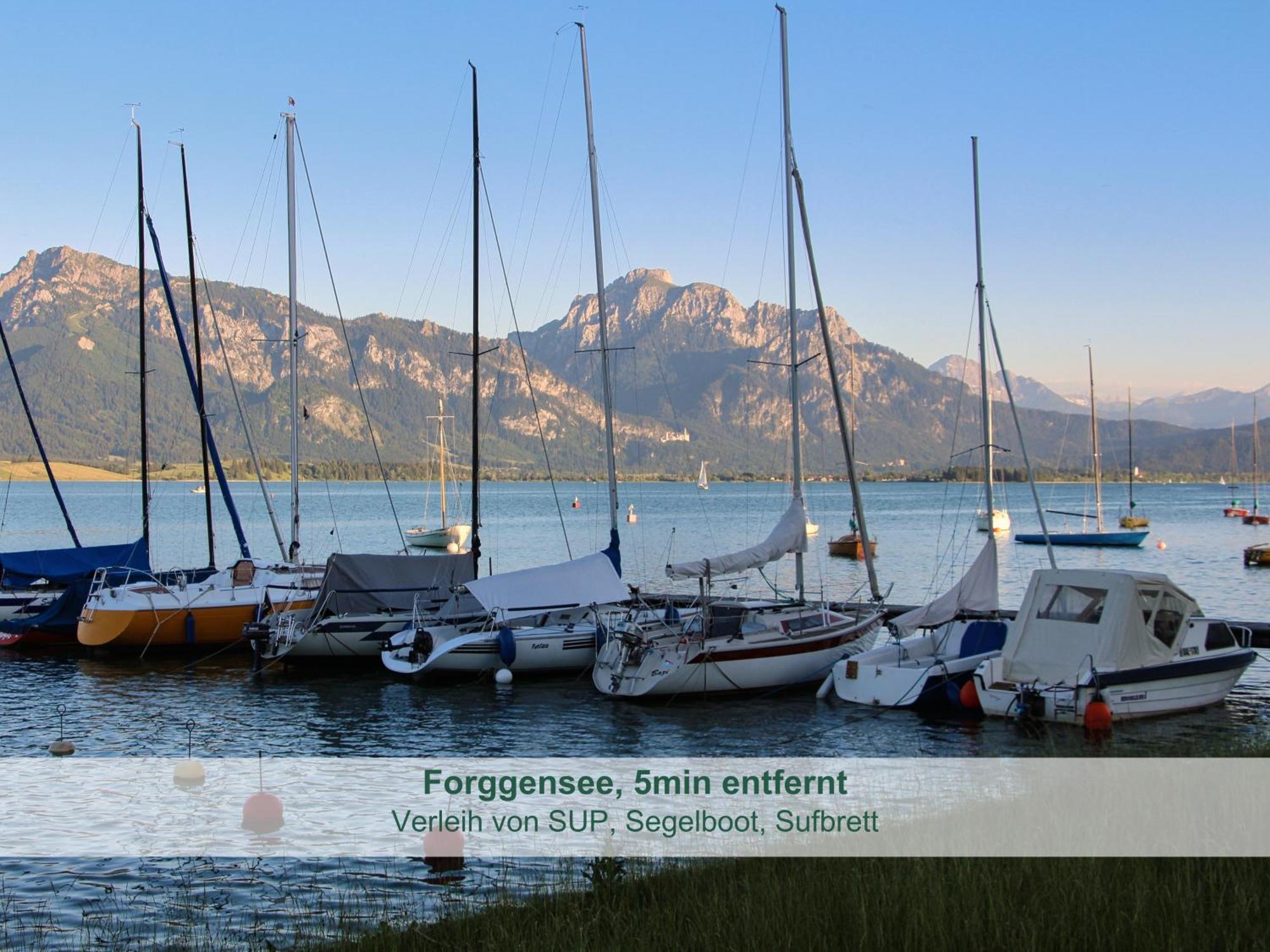 Chalet - Ferienwohnungen - Biohof Stoeger - Panoramasuedbalkon - Grandiose Aussicht Auf See, Berge Und Schloss Neuschwanstein Rieden Ngoại thất bức ảnh